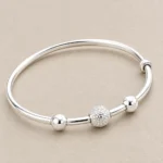 Silver Bead Bangle