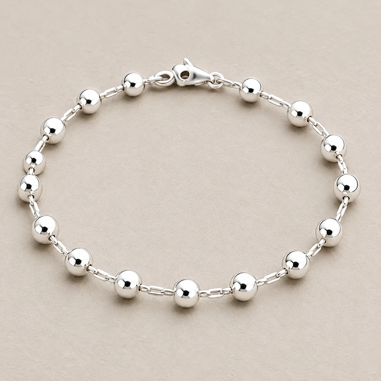 Silver Bead Anklet