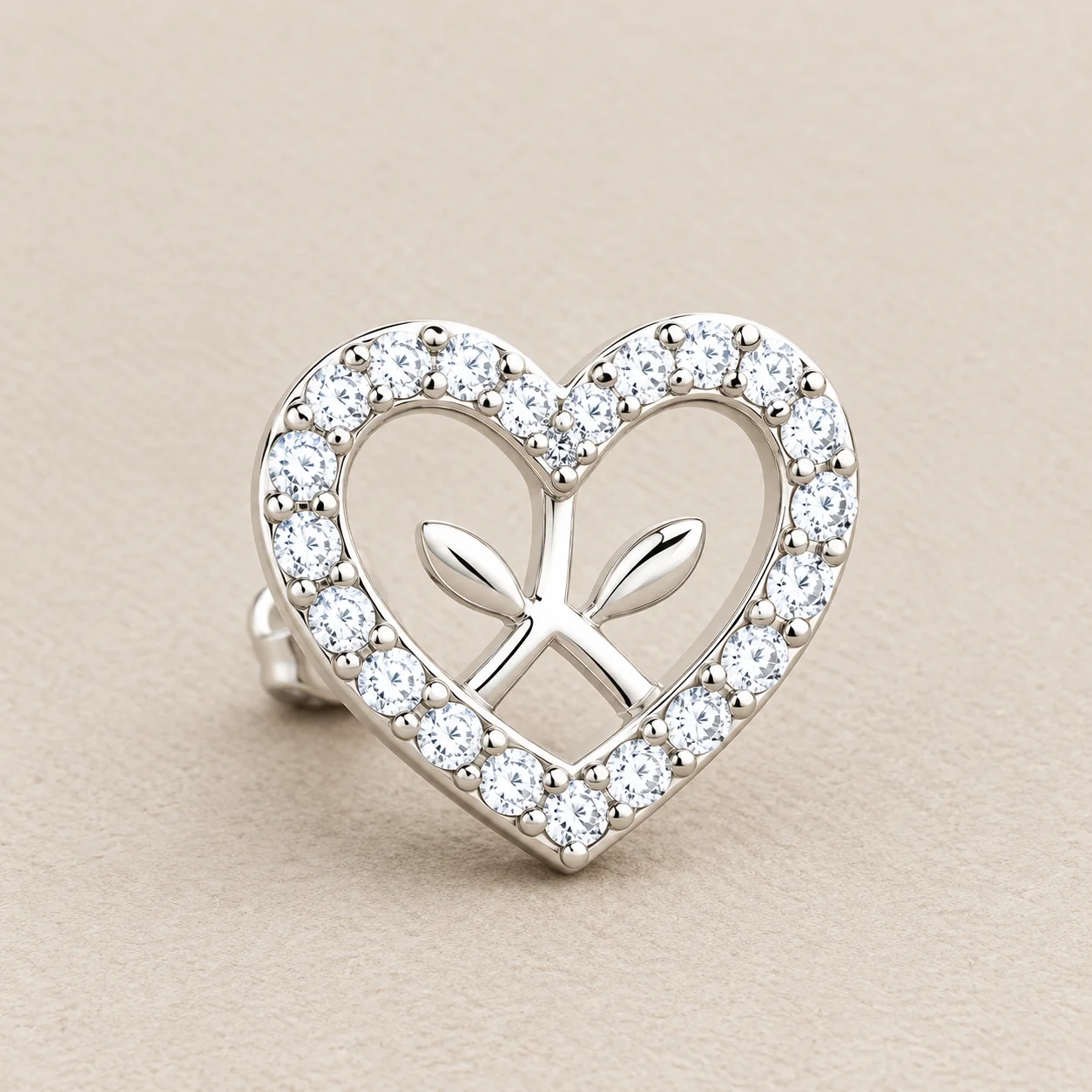 Silver Heart Stud