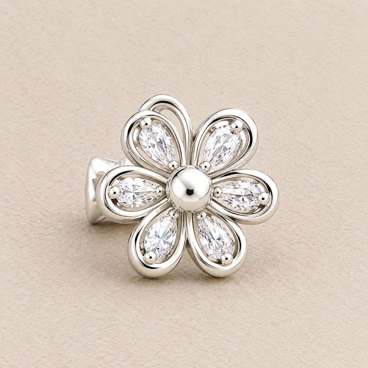 Silver Flower Stud